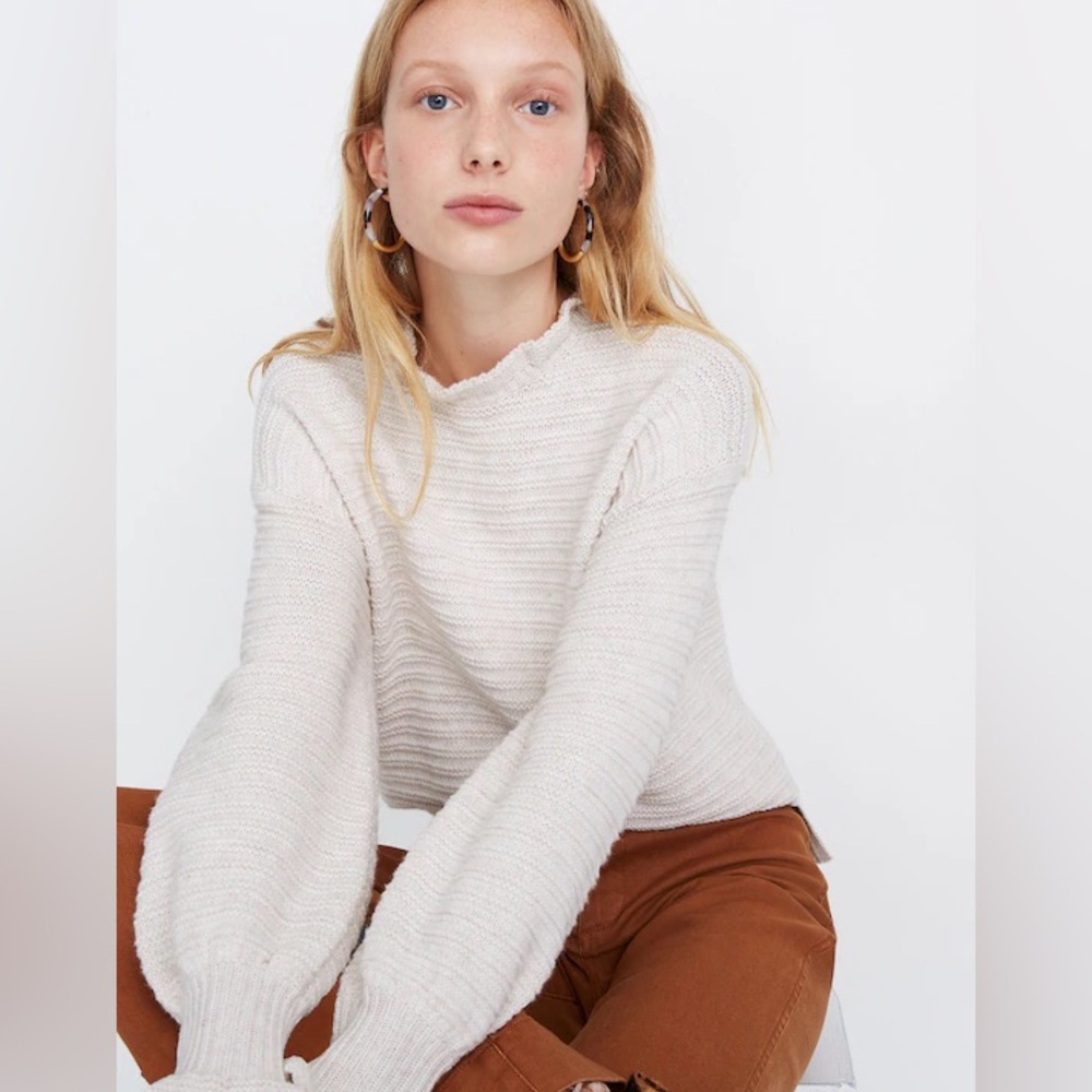 Madewell Ruffle-Neck Pullover Sweater